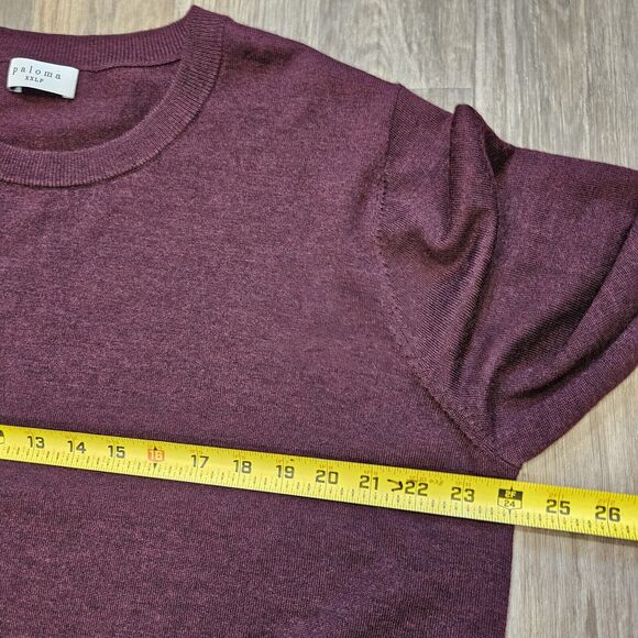 Paloma Merino Wool Crewneck Sweater Womens XXLP Maroon Red Quiet Luxury Capsule - Picture 7 of 9
